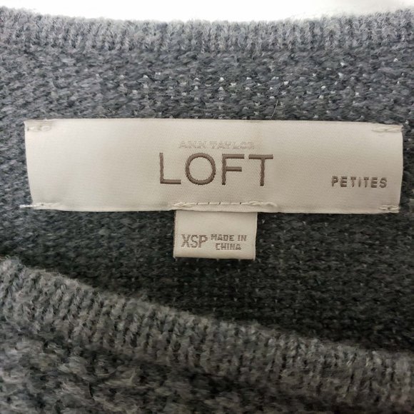 Ann Taylor LOFT Women's XSP Charcoal Knit Full Zip Top Shirt Sweater - Picture 10 of 11